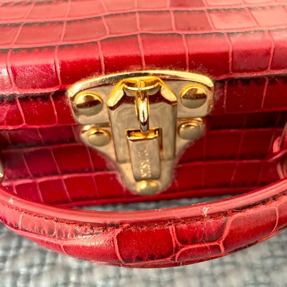 Pop & Suki Deep Red Croc Embossed Mini Bag - Picture 4 of 5
